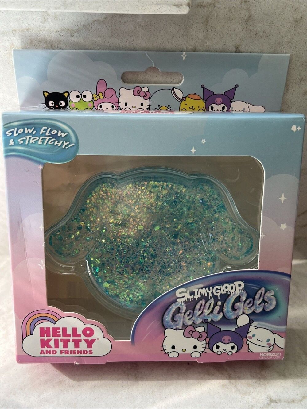 Hello Kitty Slimy Gloop Gelli Gels Squishy Sensory Toy BLUE Sparkly Cinnamoroll